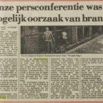 Krantenartikel over de brand bij de Branding (Het vrije volk 5-10-1981)...